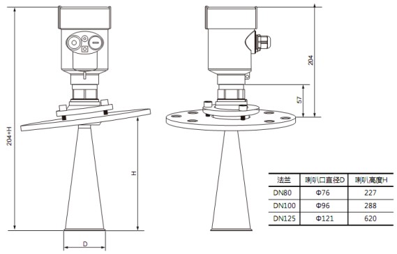 高頻雷達(dá)物位計(jì)RD706外形尺寸圖