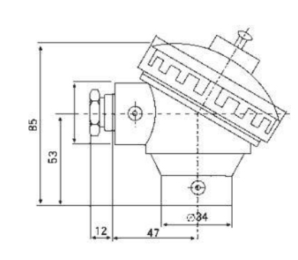 J型熱電偶防水式接線盒示意圖