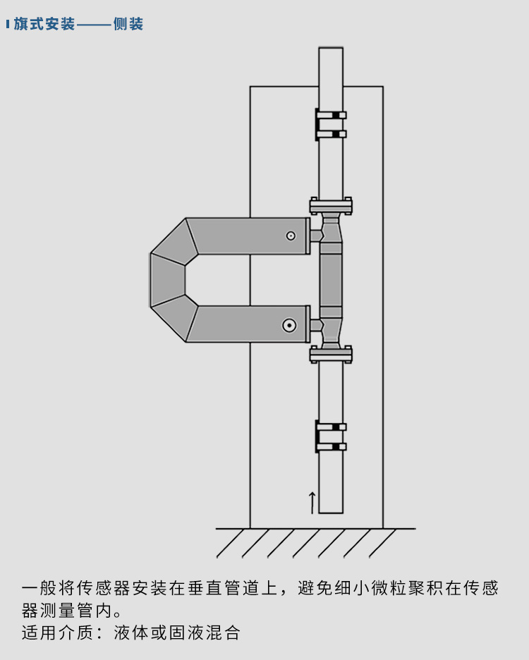 天然氣質(zhì)量流量計垂直安裝示意圖